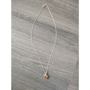 925 Silver Chain Necklace with Cubic Zirconia Gem